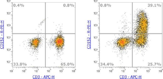 Anti-Human CD152 (CTLA-4),PE (Clone: BNI3) 流式抗体 - 结果示例图片
