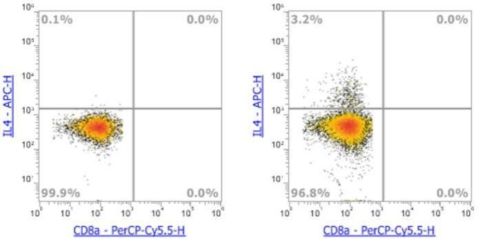 Anti-Human IL-4, APC (Clone:MP4-25D2)流式抗体 - 结果示例图片