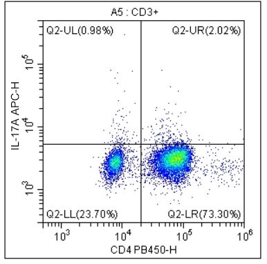 Anti-Mouse IL-17A, APC(Clone:17F3) 检测试剂 - 结果示例图片